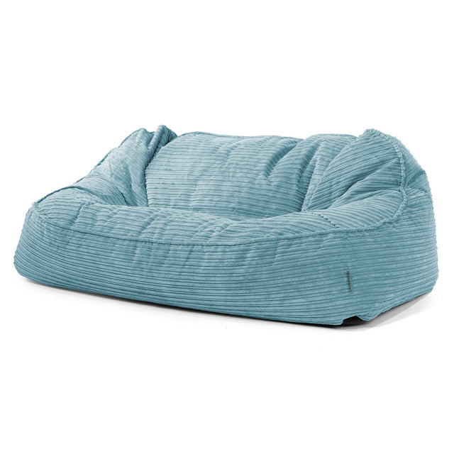 Sloucher Oversized Sittsäckssoffa - Klassisk Manchestertyg Turkos 01