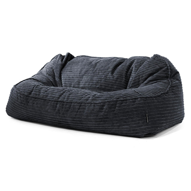 Sloucher Oversized Sittsäckssoffa - Klassisk Manchestertyg Svart 01