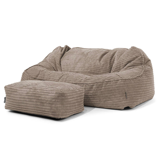 Sloucher Oversized Sittsäckssoffa - Klassisk Manchestertyg Duvgrå 02
