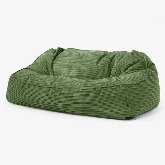 Sloucher Oversized Sittsäckssoffa - Klassisk Manchestertyg Skogsgrön 01