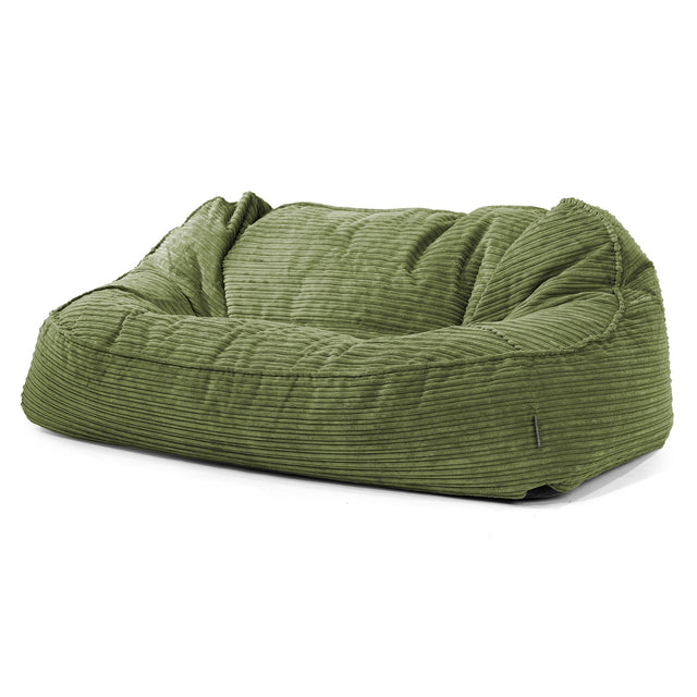 Sloucher Oversized Sittsäckssoffa - Klassisk Manchestertyg Skogsgrön 01