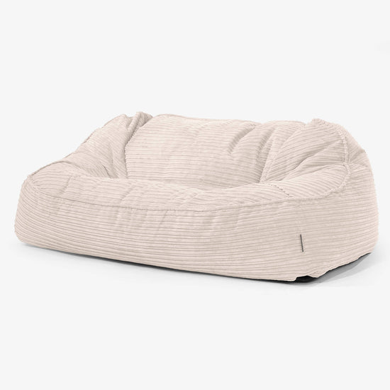 Sloucher Oversized Sittsäckssoffa - Klassisk Manchestertyg Elfenbensvit 01