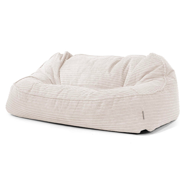 Sloucher Oversized Sittsäckssoffa - Klassisk Manchestertyg Elfenbensvit 01