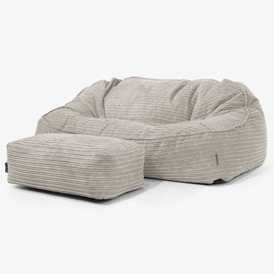 Sloucher Oversized Sittsäckssoffa - Klassisk Manchestertyg Minkbrun 02