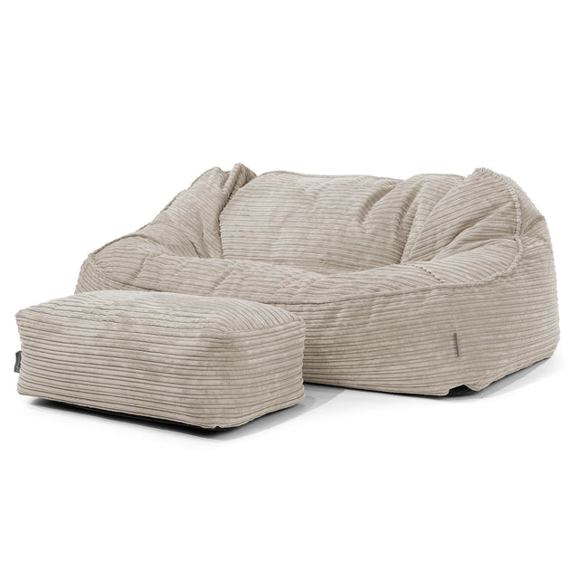 Sloucher Oversized Sittsäckssoffa - Klassisk Manchestertyg Minkbrun 02