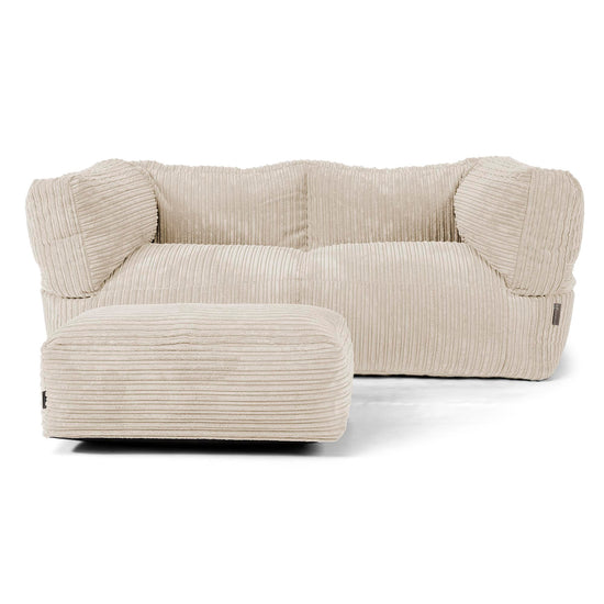 Albert 2-sits Saccosäcksoffa - Klassisk Manchestertyg Gräddvit 02
