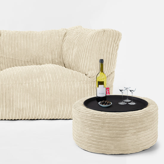 Albert 3-sits Saccosäcksoffa - Klassisk Manchestertyg Gräddvit 02