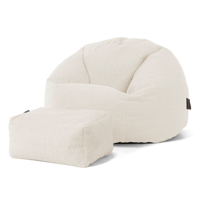 Klassisk Sittsäck Stol - Boucle Elfenbensvit 02