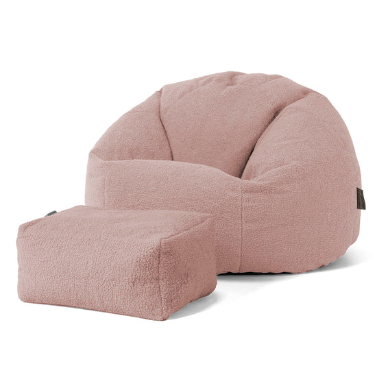 Klassisk Sittsäck Stol - Boucle Rosa 02