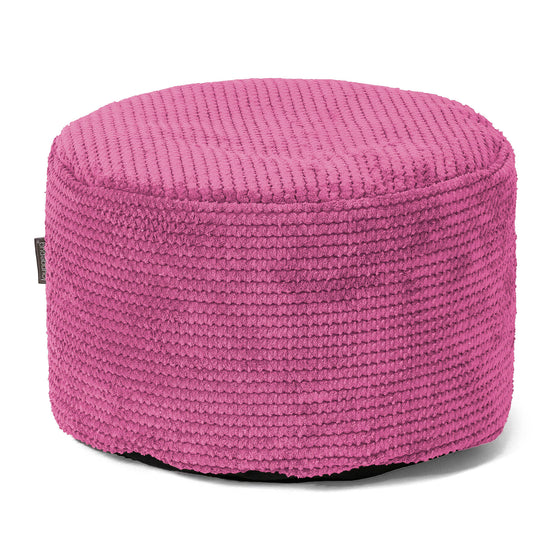 Liten Rund Fotpall - Pom-pom Rosa 01