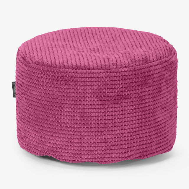 Liten Rund Fotpall - Pom-pom Rosa 01