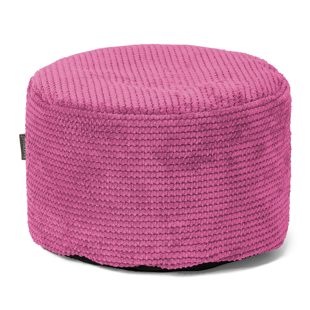 Liten Rund Fotpall - Pom-pom Rosa 01