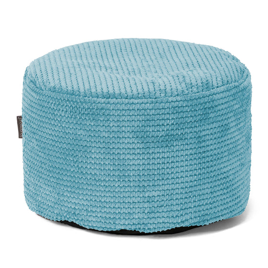 Liten Rund Fotpall - Pom-pom Turkos 01
