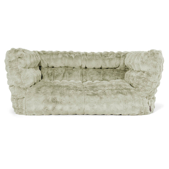 Louis 2-sits Saccosäcksoffa - Fuskpäls Bubble Salviagrön 01