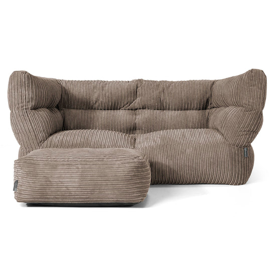 Louis 2-sits Saccosäcksoffa - Klassisk Manchestertyg Duvgrå 02