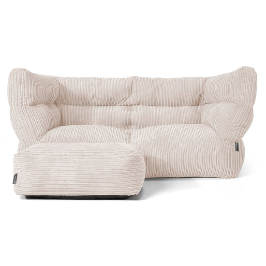 Louis 2-sits Saccosäcksoffa - Klassisk Manchestertyg Elfenbensvit 02