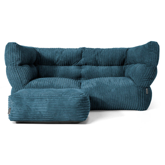 Louis 2-sits Saccosäcksoffa - Klassisk Manchestertyg Marinblå 02