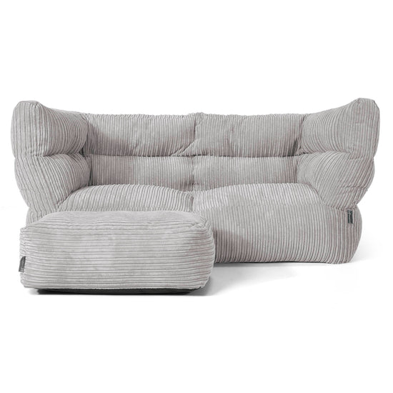 Louis 2-sits Saccosäcksoffa - Klassisk Manchestertyg Silvergrå 02