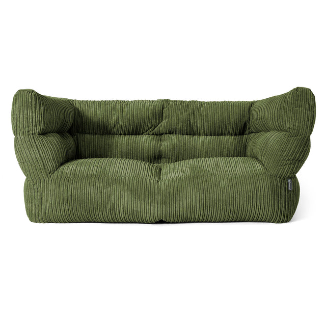 Louis 2-sits Saccosäcksoffa - Klassisk Manchestertyg Skogsgrön 01