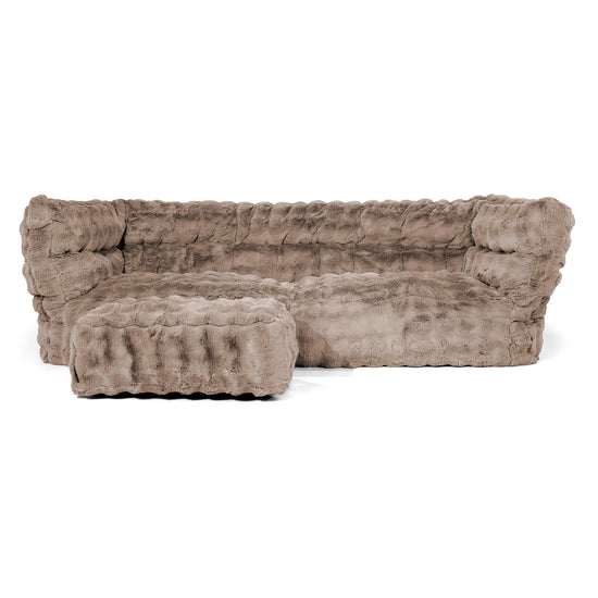Louis 3-sits Saccosäcksoffa - Fuskpäls Bubble Minkbrun 02