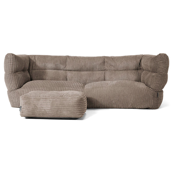 Louis 3-sits Saccosäcksoffa - Klassisk Manchestertyg Duvgrå 02
