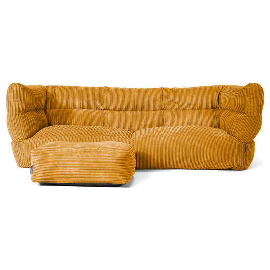 Louis 3-sits Saccosäcksoffa - Klassisk Manchestertyg Gyllene Honung 02