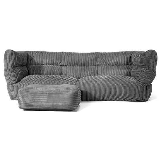 Louis 3-sits Saccosäcksoffa - Klassisk Manchestertyg Skiffergrå 02