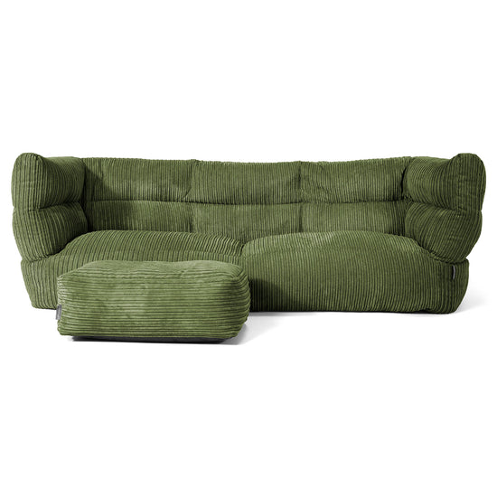 Louis 3-sits Saccosäcksoffa - Klassisk Manchestertyg Skogsgrön 02