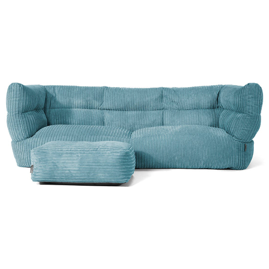Louis 3-sits Saccosäcksoffa - Klassisk Manchestertyg Turkos 02