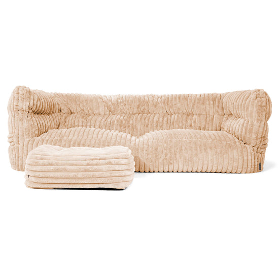 Louis 3-sits Saccosäcksoffa - Ultraplyschmanchestertyg Persika 02