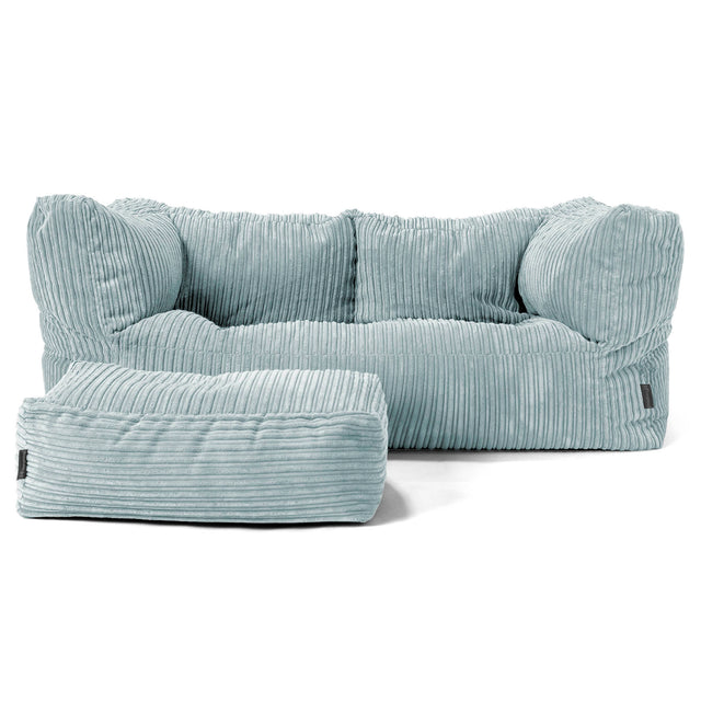 Albert 2-sits Saccosäcksoffa - Klassisk Manchestertyg Mintgrön 02