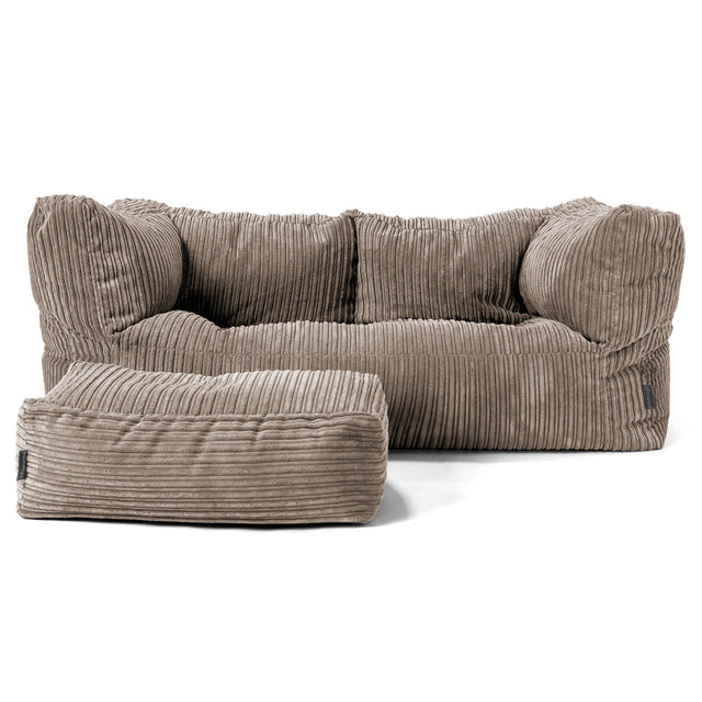 Albert 2-sits Saccosäcksoffa - Klassisk Manchestertyg Duvgrå 02