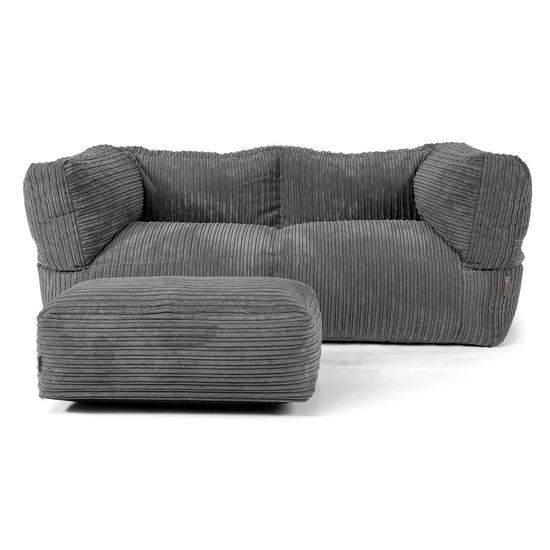 Albert 2-sits Saccosäcksoffa - Klassisk Manchestertyg Skiffergrå 02