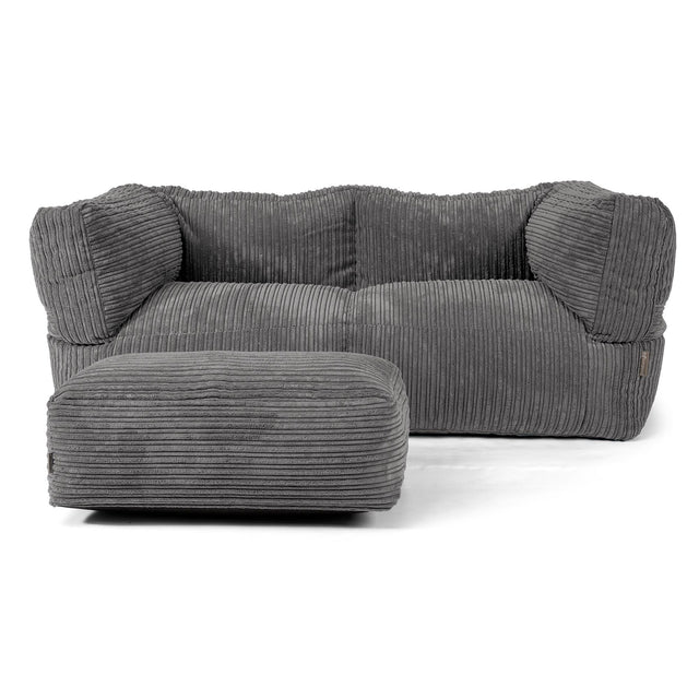 Albert 2-sits Saccosäcksoffa - Klassisk Manchestertyg Skiffergrå 02