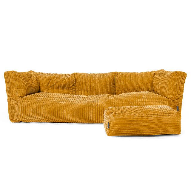 Albert 3-sits Saccosäcksoffa - Klassisk Manchestertyg Gyllene Honung 02