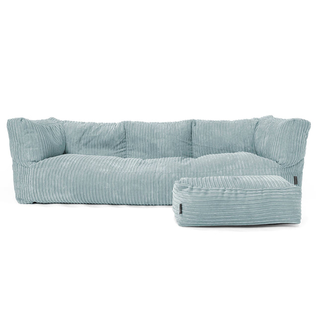 Albert 3-sits Saccosäcksoffa - Klassisk Manchestertyg Mintgrön 02