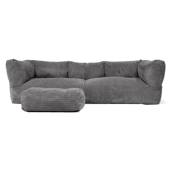 Albert 3-sits Saccosäcksoffa - Klassisk Manchestertyg Skiffergrå 02