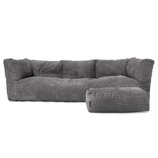 Albert 3-sits Saccosäcksoffa - Klassisk Manchestertyg Skiffergrå 02