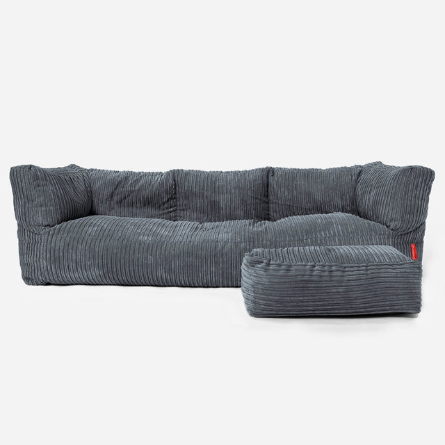 Albert 3-sits Saccosäcksoffa - Klassisk Manchestertyg Skiffergrå 02