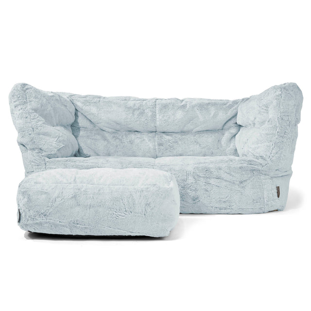 Albert 2-sits Saccosäcksoffa 2.0 - Fuskkaninpäls Gammelblå 02