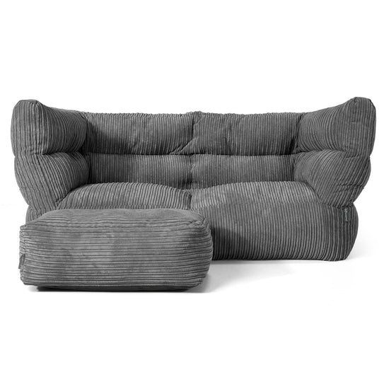 Albert 2-sits Saccosäcksoffa 2.0 - Klassisk Manchestertyg Skiffergrå 02