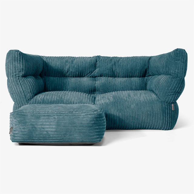 Albert 2-sits Saccosäcksoffa 2.0 - Klassisk Manchestertyg Teal 02