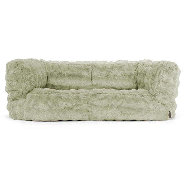 Albert 2-sits Saccosäcksoffa - Fuskpäls Bubble Salviagrön 01