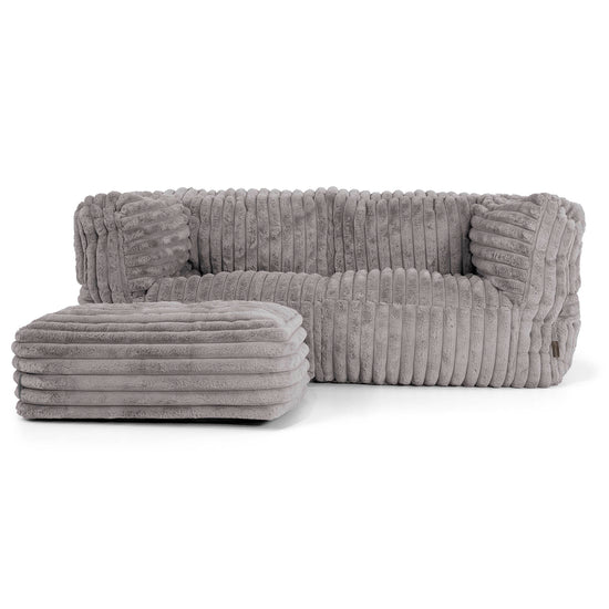 Albert 2-sits Saccosäcksoffa - Ultraplyschmanchestertyg Grå 02
