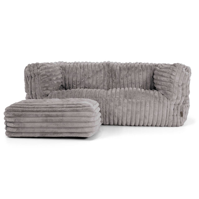 Albert 2-sits Saccosäcksoffa - Ultraplyschmanchestertyg Grå 02