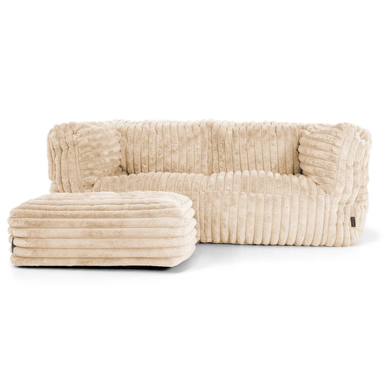 Albert 2-sits Saccosäcksoffa - Ultraplyschmanchestertyg Gräddvit 02