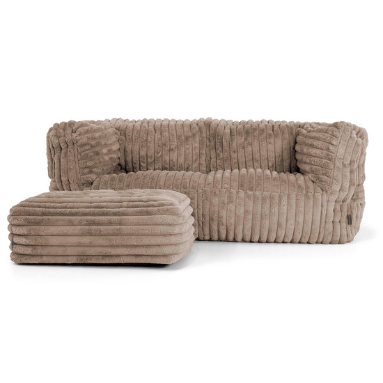 Albert 2-sits Saccosäcksoffa - Ultraplyschmanchestertyg Minkbrun 02