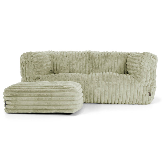 Albert 2-sits Saccosäcksoffa - Ultraplyschmanchestertyg Salviagrön 02