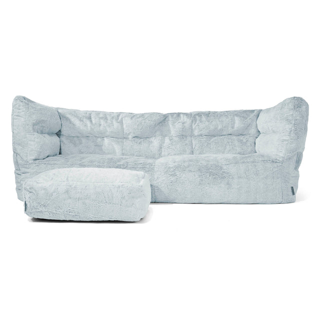 Albert 3-sits Saccosäcksoffa 2.0 - Fuskkaninpäls Gammelblå 02
