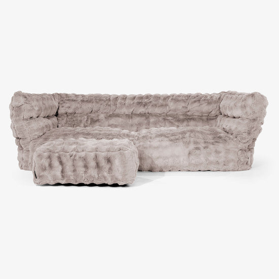 Albert 3-sits Saccosäcksoffa 2.0 - Fuskpäls Bubble Minkbrun 02